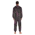 thumbnail image 4 of FORMRS Onesies Pajama for Adults Unisex Hoodie Winter Jumpsuit One Piece Sleepwear, Sizes S-2XL, Dark Purple Floral Pattern, 4 of 7