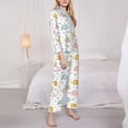 thumbnail image 3 of Picia Little Elephant Pattern Women’s Long-Sleeve Sleepwear Set - Soft 2-Piece Loungewear with Pockets, Comfy PJs for Relaxing Nights-X-Large, 3 of 7