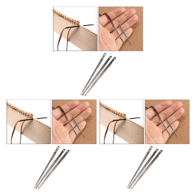 maskred Crafting Needle Kit Supplies for Carpet and Leather Essential Tools for Creative Projects Silver 3Set