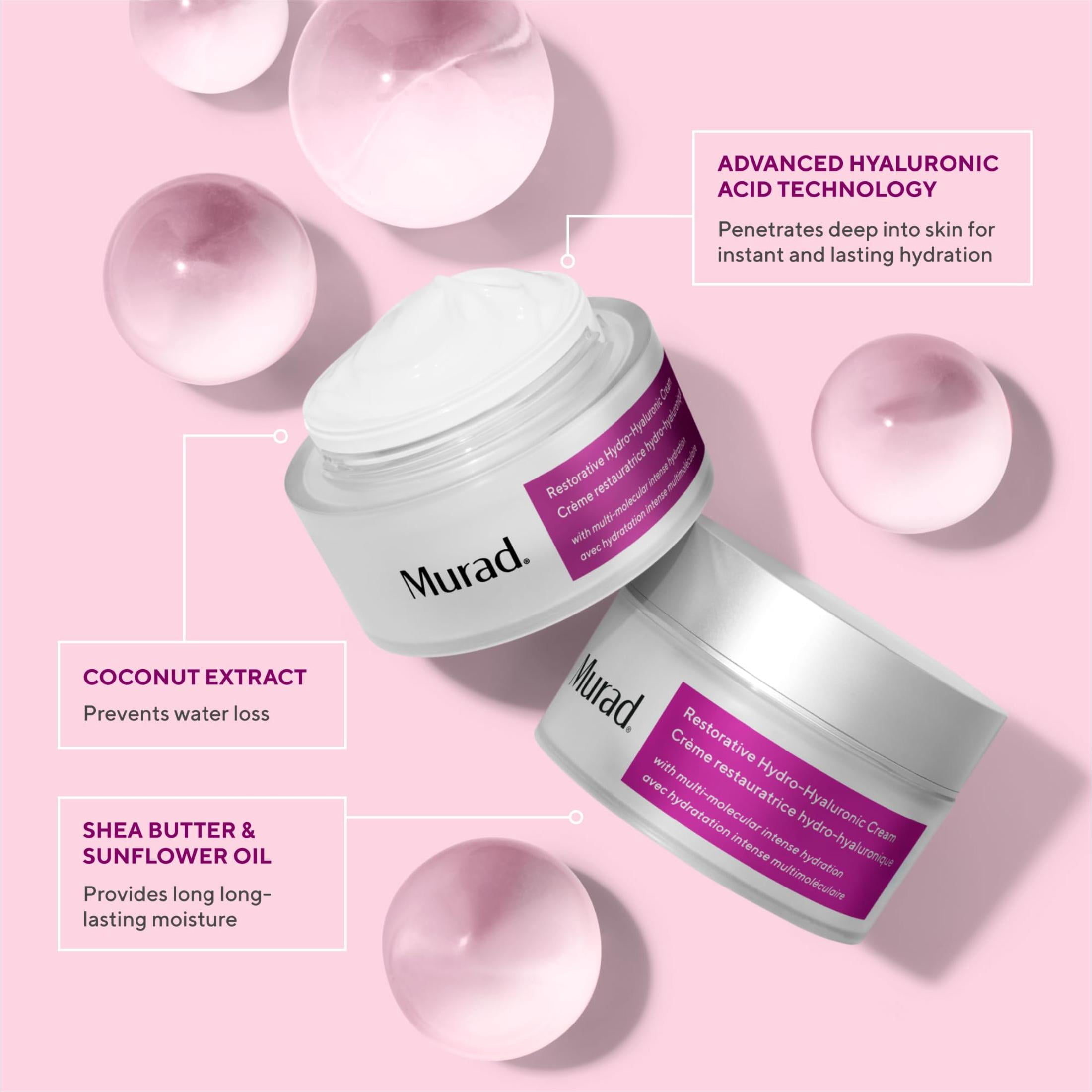 Murad Restorative Hydro-Hyaluronic Face Cream, For Softer Skin, 1.7 fl oz