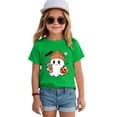 thumbnail image 4 of Staki Girls Halloween Shirts Girl Halloween Shirt Tshirt Short Sleeve Tee Top Kids Season Fall Outfit(Green,13-14 Years), 4 of 5