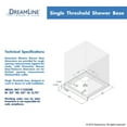 thumbnail image 6 of DreamLine SlimLine 32 in. D x 32 in. W x 2 3/4 in. H Center Drain Single Threshold Shower Base in Biscuit DLT-1132320-22, 6 of 6