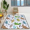 thumbnail image 3 of Coolnut Area Rug Dinosaurs Doodles on White Nursery Rug Floor Mat Kids Playing Mat 7' x 5' (80 x 58 in) for Living Room Bedroom, 3 of 6
