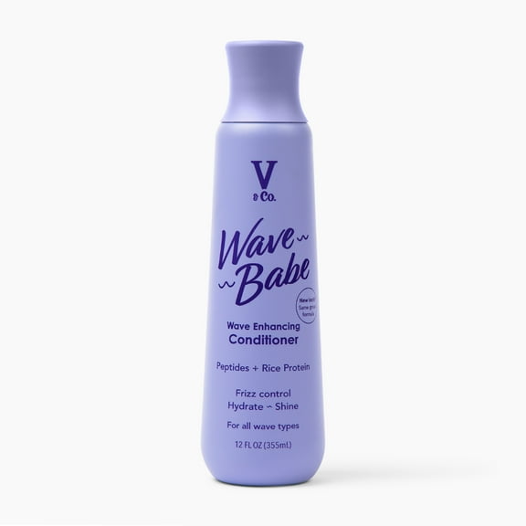 V&Co. Beauty Wave Babe Wavy Hair Conditioner with Peptide Technology, 12 fl oz, Squeeze Bottle