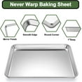 thumbnail image 4 of Baking Sheet Tray Cooling Rack with Silicone Baking Mat Set, Stainless Steel Cookie Pan For Oven, Set of 9 (3 Sheets + 3 Racks + 3 Mats), Warp Resistant & Heavy Duty & Easy Clean, Red, 4 of 6