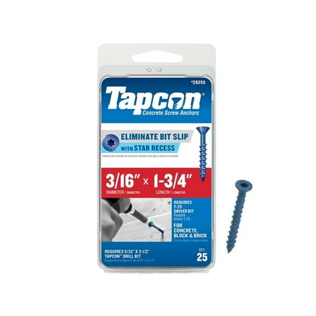 

Tapcon Tapcon 28255 Flat Head Concrete Screws 1-3/4 25 pk