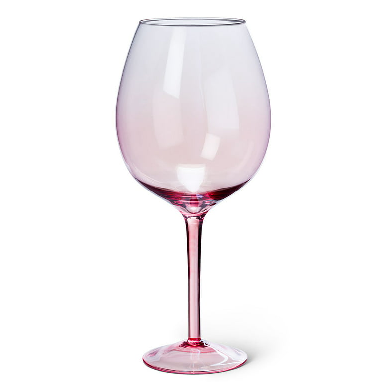 Colored Wine Glasses, Pink, Set of 2, Stemware 2 Count (Pack of 1)