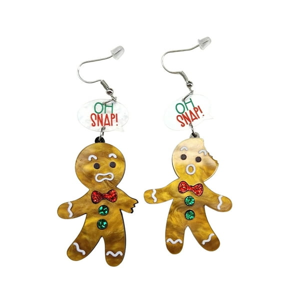 Necvior Gingerbreads Man Dangle Earrings Christmas Cartoon Drop Earrings Jewelry