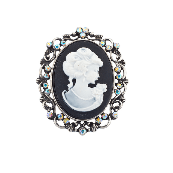 Lux Accessories Antique Cameo Brooch