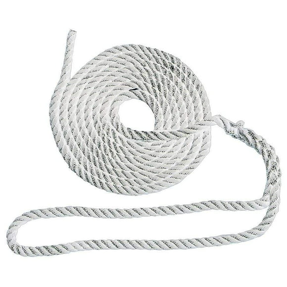 T-H Marine Boat Dock Line BE-CO-52821-DP Twisted 3 Strand; UV/Abrasion/Sunlight/Saltwater Resistant; 3240 Pound Breaking Strength/648 Pound Safe Working Load Capacity