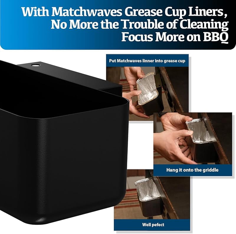 Blackstone Grease Cup Replacement, Drip Pan Grease Catcher for 28" and 36" Blackstone Griddles, Durable and Easy to Install
