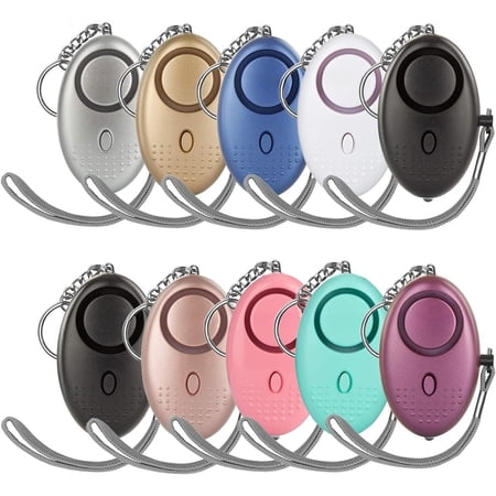 Personal Alarm for Women 10 Packs 140DB Emergency Self-Defense Security Alarm Keychain with LED Light for Women Kids and Elders (Colorful)
