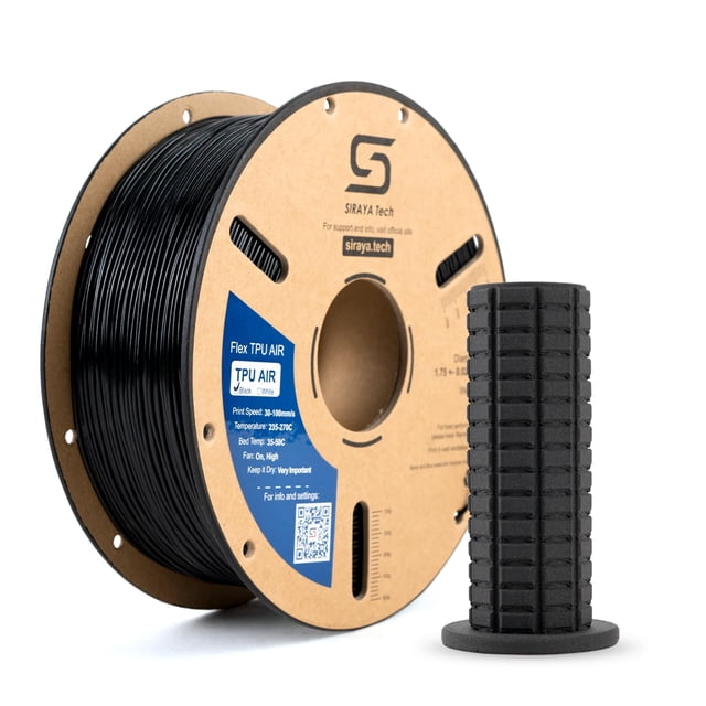 Filamento para impresora 3D Siraya Tech Flex TPU Air de 1 kg, color negro