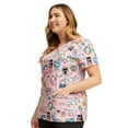 thumbnail image 6 of Tooniforms Women Scrubs Top V-Neck Print TF776, 6 of 6
