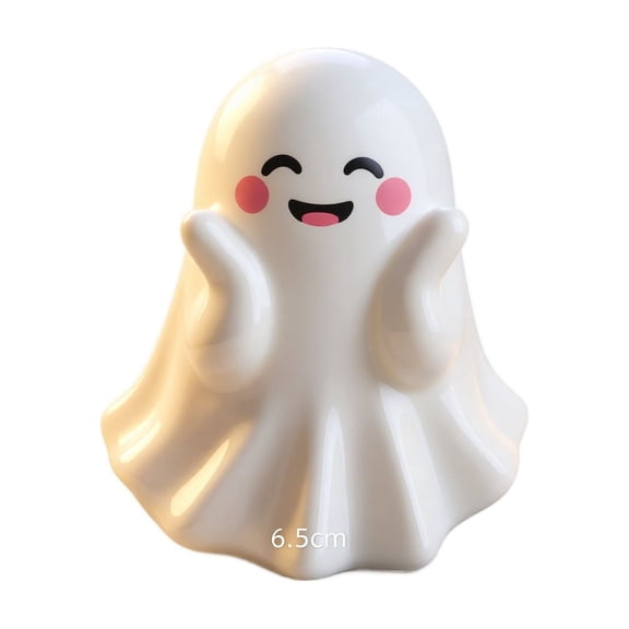 Ghost Halloween Decor, Cute Halloween Decor, Halloween Home Decor Indoor, Halloween Desk Decor, 6.5Cm Mini Blushing Ghost Figurine for Office, Tabletop Halloween Accent