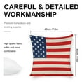 thumbnail image 2 of American Flag Linen Throw Pillow Covers Decorative Pillow Cases Cushion Case Couch Pillows Cover for Sofa Bedroom Living Room Car 18x18 inch Set of 2, 2 of 8