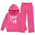 thumbnail image 6 of XIMIN Girls Boys 2 Piece Sweatsuit Lounge Set Long Sleeve Heart Graphic Oversized Tracksuit Preppy Aesthetic Clothing Set Pullover Hoodie and Sweatpants Sets, 6 of 7