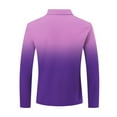 thumbnail image 4 of ZCFZJW Athletic Golf Shirts for Men Casual Tid Dye Gradient Color Print Long Sleeve 1/4 Zip up Pullover Sweatshirts Loose Regular Fit Comfy Workout T-Shirts Tops with Pocket Purple S, 4 of 5