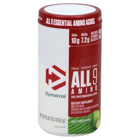 Dymatize All9 Amino Essential Amino Acids, Jolly Green Apple, 30