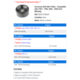 thumbnail image 2 of Accessory Belt Idler Pulley - Compatible with 1994 - 1998, 2003 - 2004 Ford Mustang 1995 1996 1997, 2 of 2