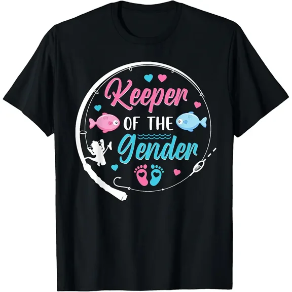 Keeper Of The Gender Fish Gender Reveal Family Party T-Shirt