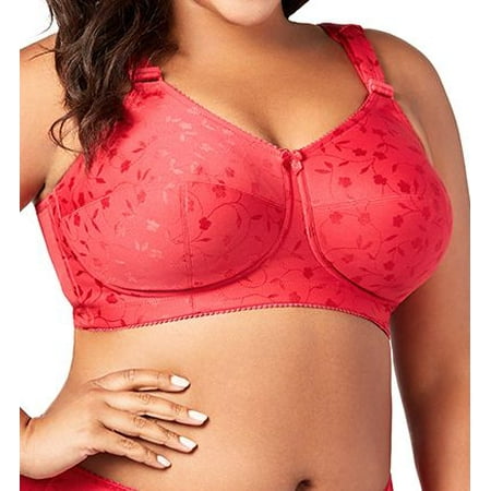 Women's Elila 1305 Jacquard Softcup Bra with Cushioned Straps (Red 52I) 