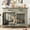 Gray, variant on Euroco 44.48" Large Dog Crate Furniture, Indoor Wooden Dog Kennel End Table with 2 Storage Drawers and Rotating Bowls, Decorative Pet Cage Dog House for Medium Dogs,Brown