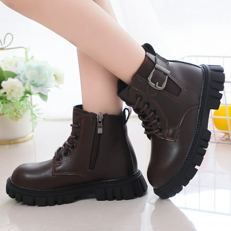 

JIKNTTR Baby Girls Winter Boots Toddler Children Shoes Fashion Thick Heel Soft Sole Casual Booties Comfortable Breathable Booties Ankle Winter Snow Boots