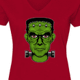 thumbnail image 4 of Inktastic Halloween Frankenstein Head Women's V-Neck T-Shirt, 4 of 5