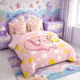 thumbnail image 2 of Manfei Pink Axolotl 7-Piece King Bedding,Aquatic Amphibian Print King Bed in a Bag,Pink Reversible, 2 of 7