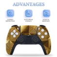 thumbnail image 4 of Skin Sticker for PS5 Slim Standard Disc Digital Edition Console and Controllers Decals for Playstation 5 (Golden Metallic,PS5 Disc Edition), 4 of 5