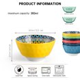 thumbnail image 3 of UNICASA Bohemian Porcelain Stackable Soup Bowls, 12 Oz, Set of 6, Colorful, Dishwasher and Microwave Safe, 3 of 7