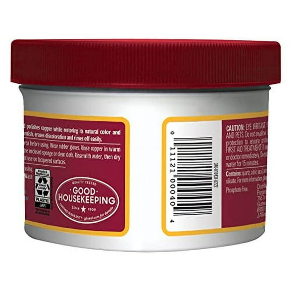 Wright's Copper and Brass Cream Cleaner - Gently Cleans and Removes Tarnish Without Scratching, 8 Ounce (Pack of 6)