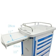 Medical Emergency Vehicle Mobile Anesthesia Cabinet Cart Medication ABS Storage Trolley with Drawer Infusion Stand and Wheels