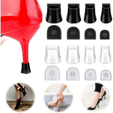 Duslogis 8 Pairs High Heel Protectors Heel Caps Shoes Replacement Tips Pin Non-Slip Anti-Noise Stiletto Heel Stoppers Covers Silent for Repairing Shoes Wedding Gravel Wetlands Outdoor Events