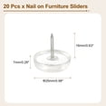 thumbnail image 2 of Nail on Furniture Sliders, 20Pack Rubber Chair Glides Nail in Chair Leg Floor Protectors Round Chair Leg Pads Flat Bottom Table Feet for Hardwood Floors (Clear, 7x25mm), 2 of 7