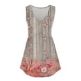 thumbnail image 3 of Birdeem Blouse Mode Femme Confortable Décontractée Col en V Sans Manches Imprimée, 3 of 6