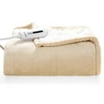 thumbnail image 1 of Giantex Electric Throw Heated Blanket, Soft Fast Heating Blanket with 5 Heat Settings, 3 Hours Auto-Off & Thermostatic Control, Beige, 1 of 8
