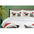 thumbnail image 4 of Ambesonne Pug Duvet Cover Set, Christmas Themed Dog Photo, 2-Calking, Grey Cream Red, 4 of 7