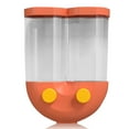 thumbnail image 2 of Grain Dispenser Container Wall Mounted Food Storage Tank Kitchen Dual Bins Box Clear Window Rice Cereal Jar  Orange  S, 2 of 8
