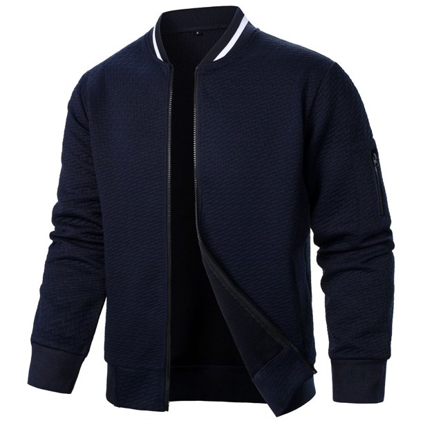 pstuiky camisas de manga larga para hombre, Chaqueta de manga larga con cuello alto y cremallera de color liso para hombre Tops de talla grande para hombre xl