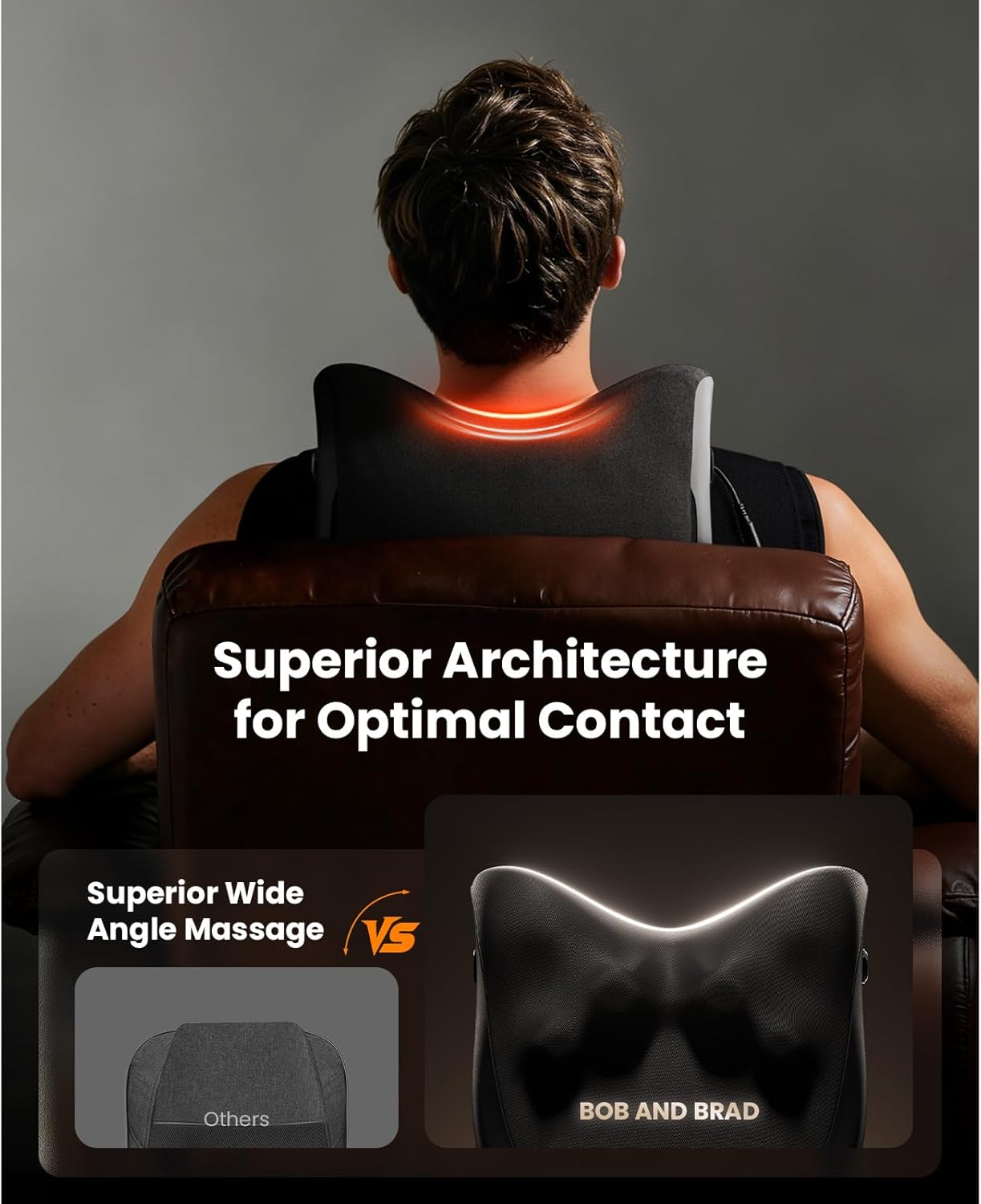 Bob and Brad Shiatsu Back Massager for Pain Relief 4D Deep EZBack Prime Corded Design Back Massager with Heat for Neck Back,Shoulders,Body Muscle Tissue Gifts for Women Men