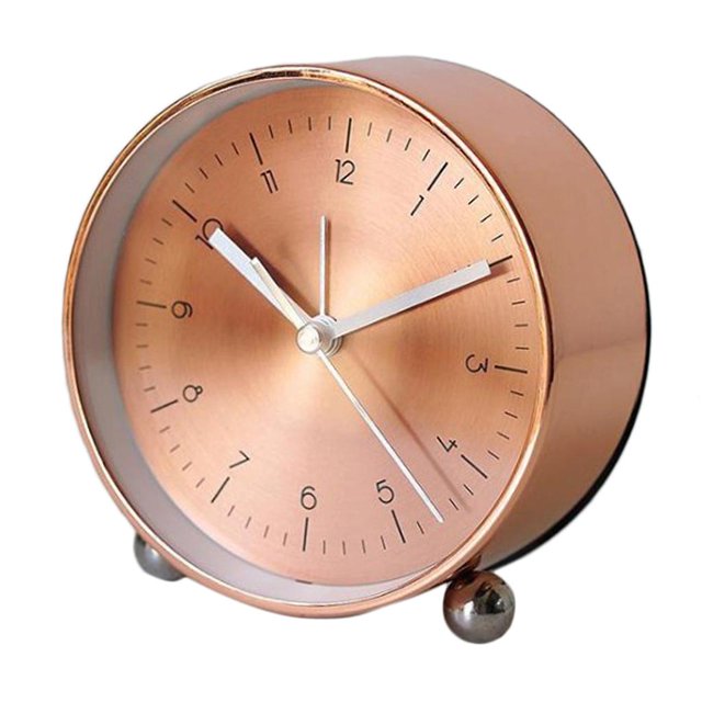 Reloj Despertador Sunnimix de concha de aluminio silencioso regalo Rose Golden