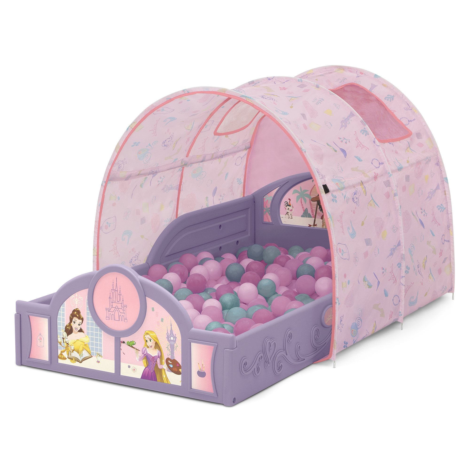 Disney Princess Sleep and Play Toddler Bed with Tent by Delta Children, Purple/Pink - image 5 of 7