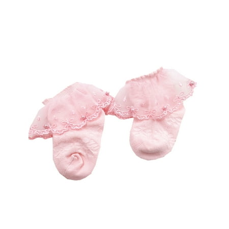 

Gupgi Toddler Lace Socks Baby Ruffle Socks Lace Socks with Pearl on Top