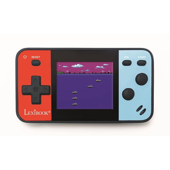 Lexibook portable handheld game console Cyber Arcade Pocket 150 games, 1.8" (4.5cm) color LCD screen, gaming toy for kids / teenagers, blue / red, JL1895