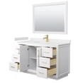 thumbnail image 3 of Wyndham Collection Miranda 54" Wood&Marble Single Bathroom Vanity in White/Gold, 3 of 7