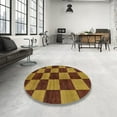 thumbnail image 3 of Ahgly Company Indoor Square Abstract Cinnamon Brown Oriental Area Rugs, 6' Square, 3 of 6