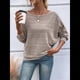 thumbnail image 4 of Blusas de Larga Suaves para Mujer, Cuello Redondo, Estilo Jersey, Estilo Informal de Negocios, de Punto con Mangas Murciélago, Conjuntos Oversize 2025 Gris XXXL, 4 of 9