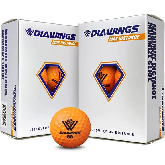 DIAWINGS MAX DISTANCE GOLF BALL ORANGE 12 Balls